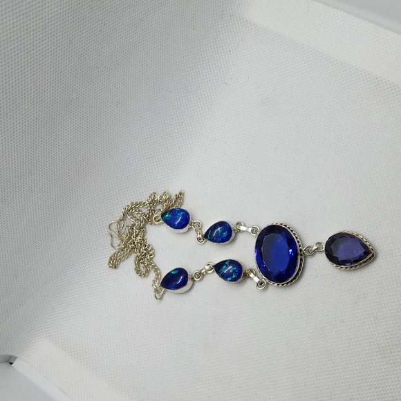 Nwot!! Amethyst blue sapphire and triplet opal 925 sterling - Picture 3 of 8